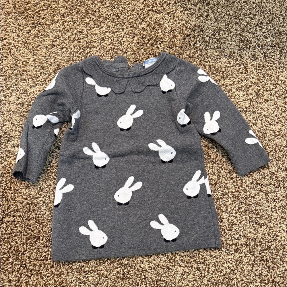 Jabari Gray Bunny Sweater Dress